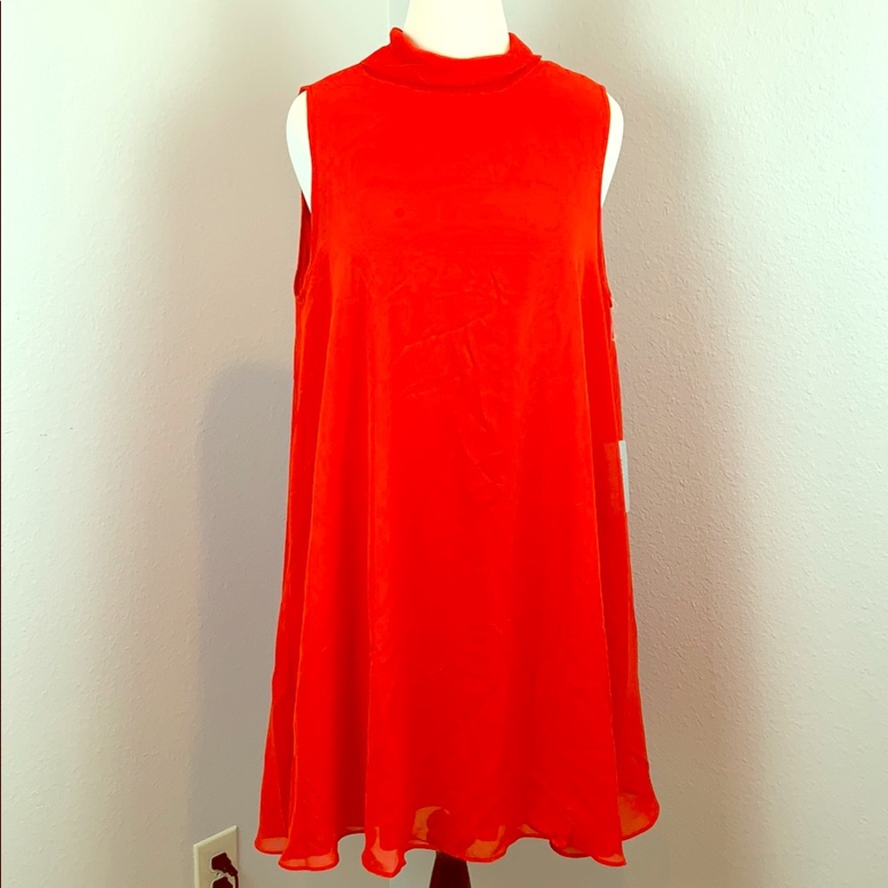 NWT Sharagano red flowy dress 16W sexy!